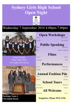 Sydney Girls High School Open Night