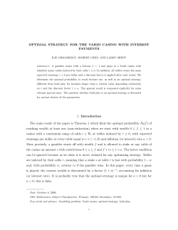 Optimal Strategy for the Vardi Casino with Interest