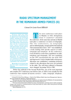 radio spectrum management in the romanian armed forces (ii)