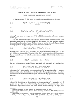BOUNDS FOR CERTAIN EXPONENTIAL SUMS* 1. Introduction. In