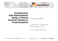 Thomas Röfer Evolutionary Gait-Optimization Using a Fitness
