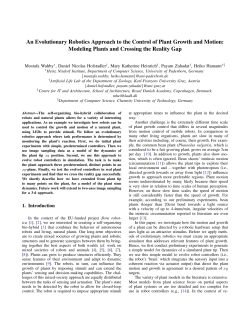 An Evolutionary Robotics Approach to the Control of Plant Growth