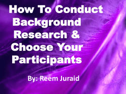 Choosing you participants (By Reem)