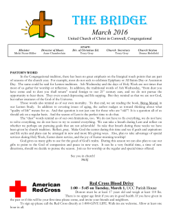 March - United Church of Christ in Cornwall, Congregational.