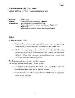 Scheme - Pensions Ombudsman