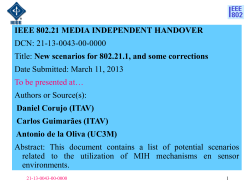 New scenarios for 802.21.1, and some corrections