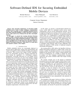 Software-Defined IDS for Securing Embedded Mobile Devices