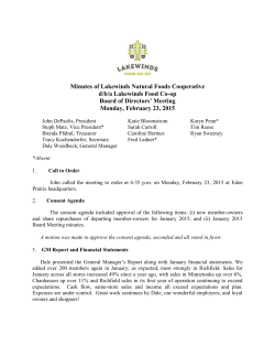 February 23, 2015 - Lakewinds Food Co-op