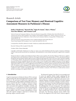 Comparison of Test Your Memory and Montreal Cognitive