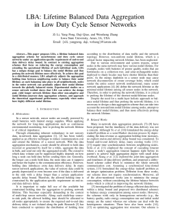 LBA: Lifetime Balanced Data Aggregation in Low Duty Cycle Sensor