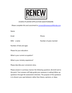 Questionnaire - RENEW South Florida