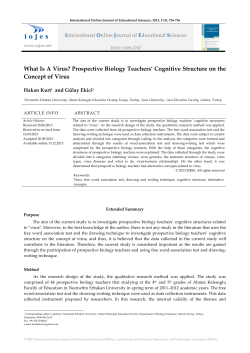 Prospective Biology Teachers` Cognitive Structure on the Concept of