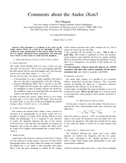 Comments about the Andor iXon3 - Laboratoire de Physique des