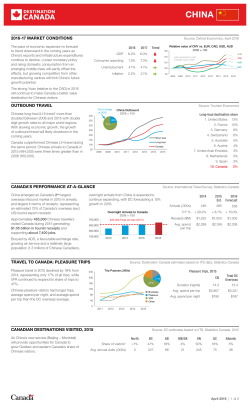 2016-17 market conditions outbound travel canada`s performance at