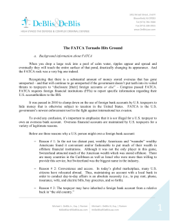 The FATCA Tornado Hits Ground