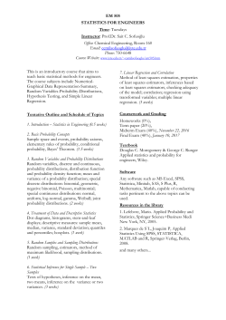 EM 505 STATISTICS FOR ENGINEERS Time