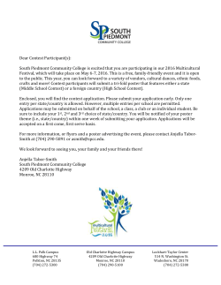 Dear Contest Participant(s): South Piedmont Community College is