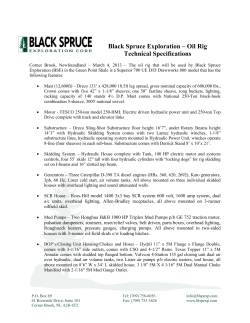 Oil Rig Technical Specifications