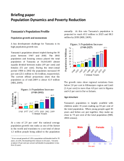 Tanzania*s Population Profile