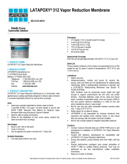 LATAPOXY&reg; 312 Vapor Reduction Membrane