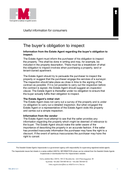 The buyers obligation to inspect