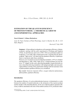 estimation of the quantum efficiency of photosynthesis. i