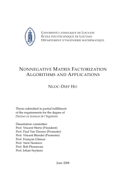 Nonnegative Matrix Factorization - Universit&eacute; catholique de Louvain