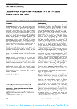 Disconnection of speech-relevant brain areas in persistent