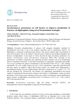 optimization of production process of fructose 1,6