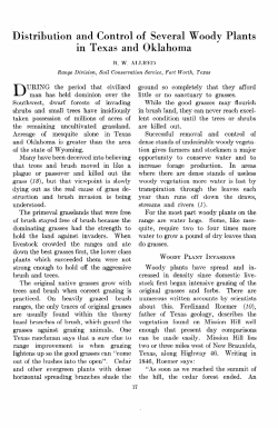 Distribution and Control of Several Woody Plants in Texas and