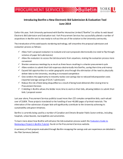 Introducing Bonfire a New Electronic Bid Submission