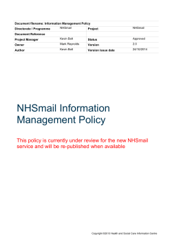 NHSmail Information Management Policy