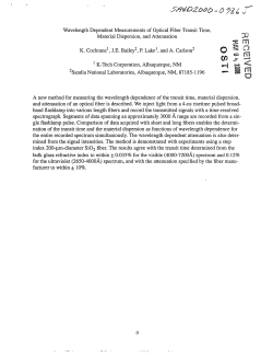 Wavelength Dependent Measurements of Optical Fiber