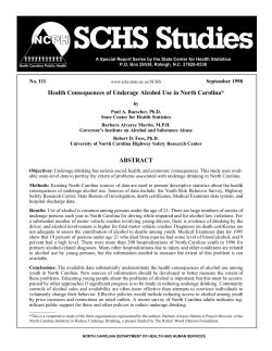 Health Consequences of Underage Alcohol Use in North Carolina
