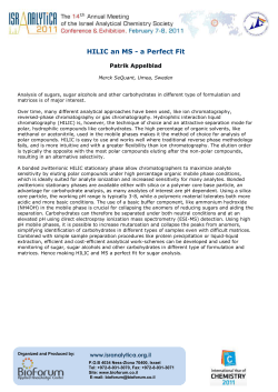 HILIC an MS - a Perfect Fit Patrik Appelblad Merck SeQuant, Umea