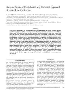 Bacterial Safety of Flash-heated and Unheated