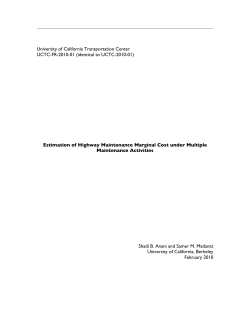 estimation of the marginal cost of highway