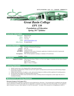 Great Basin College EPY 330 Foundations of Education Spring