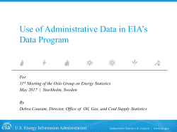 Use of Administrative Data in EIA Debra Coaxum U.S. Energy