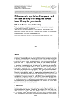 Differences in spatial and temporal root lifespan