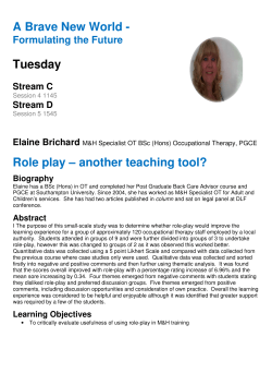 A Brave New World - Tuesday Role play &ndash; another teaching tool?