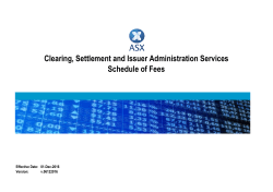 Clearing, Settlement and Issuer Administration
