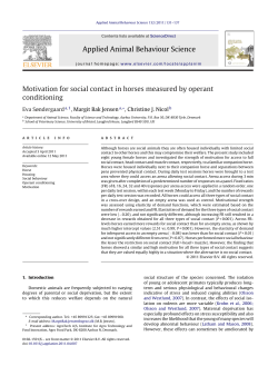 Motivation for social contact in horses measured by operant