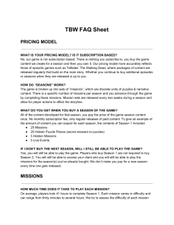 TBW FAQ Sheet - The Black Watchmen