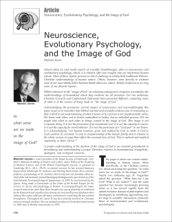 Neuroscience, Evolutionary Psychology, and the Image of God
