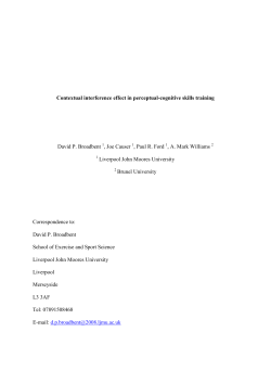 Contextual Interference Effect in Perceptual