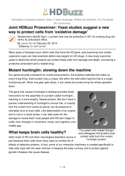 Joint HDBuzz Prizewinner: Yeast studies suggest a new way to