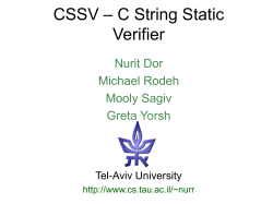 CSSV &ndash; C String Static Verifier