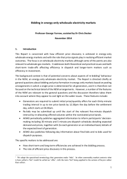 Bidding in energy-only wholesale electricity markets