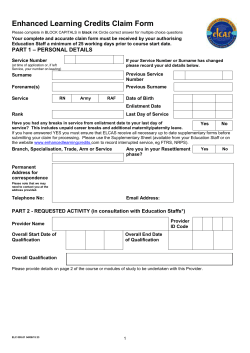 Enhanced Learning Credits Claim Form